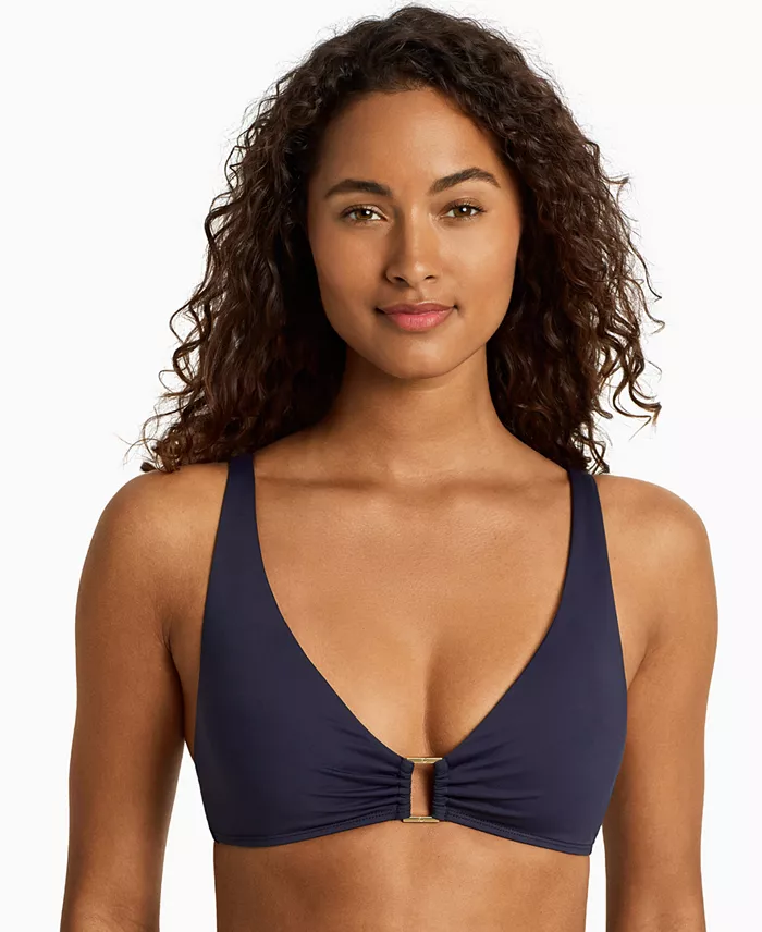 Women's Ring Over-The-Shoulder V-Neck Bikini Top