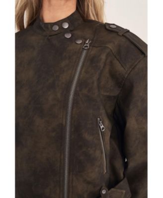 Women's Cropped Biker Jacket