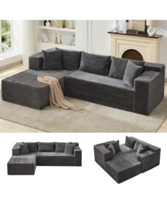 Modular Sectional Sofa Cloud Sectional Couch, 106" Comfy L Shaped  Couches for Living Room,Oversized Sofa Sleeper with Deep Seat