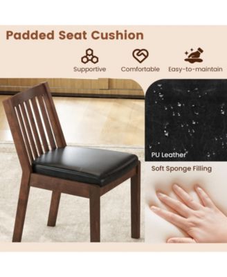 PU Leather Upholstered Dining Chairs Set of Two