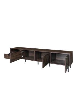  TV Stand for TVs , Modern Entertainment Center, Media Console with Drawer, Storage Cabinets and Open Shelf for Living Room