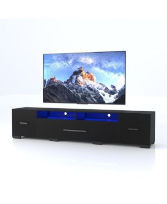 APP Control LED TV Stand  TV, Modern Entertainment Center with Remote, Storage Cabinets, 31 Modes Changing Lights for Living Room