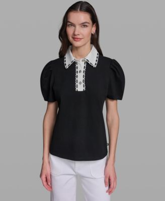Women's Collared Short-Sleeve Top
