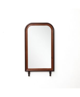 Modern 43.3" Tall Rounded Rectangle Wall Mirror with Pine Wood Frame