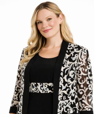 R & M Richards Plus Size Scoop Neck Jacket Dress - Macy's