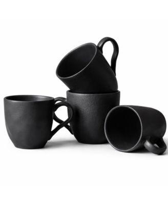 Stoneware Coffee Mugs, Set of 4