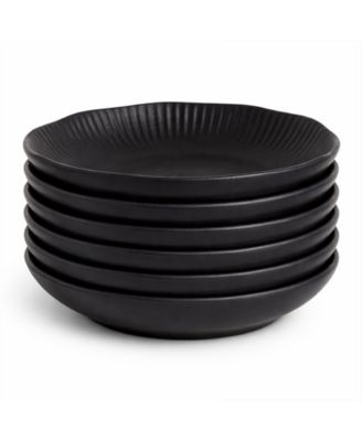 Stoneware Linhas Salad Bowls, Set of 6