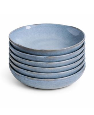 Stoneware Pasta Bowls, Set of 6