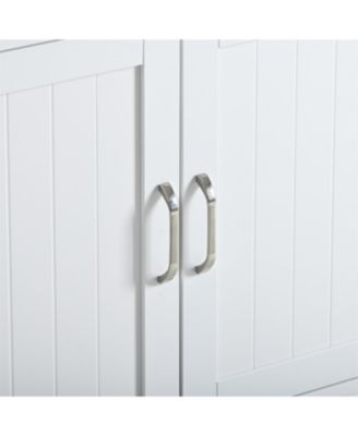 Zeus &  Ruta  Litter Box Enclosure with Hidden Plug 2 Doors Large Wooden Cat Washroom Bench