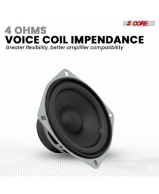 4 Inch Subwoofer Pair 200W Car Audio Sub Woofer 4 Ohm Deep Bass Replacement Loud Speaker