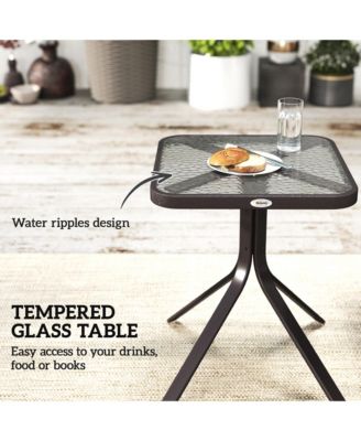 Set of 3 Rocking Glider Chair w/ Table Mesh Patio Outdoor Furniture