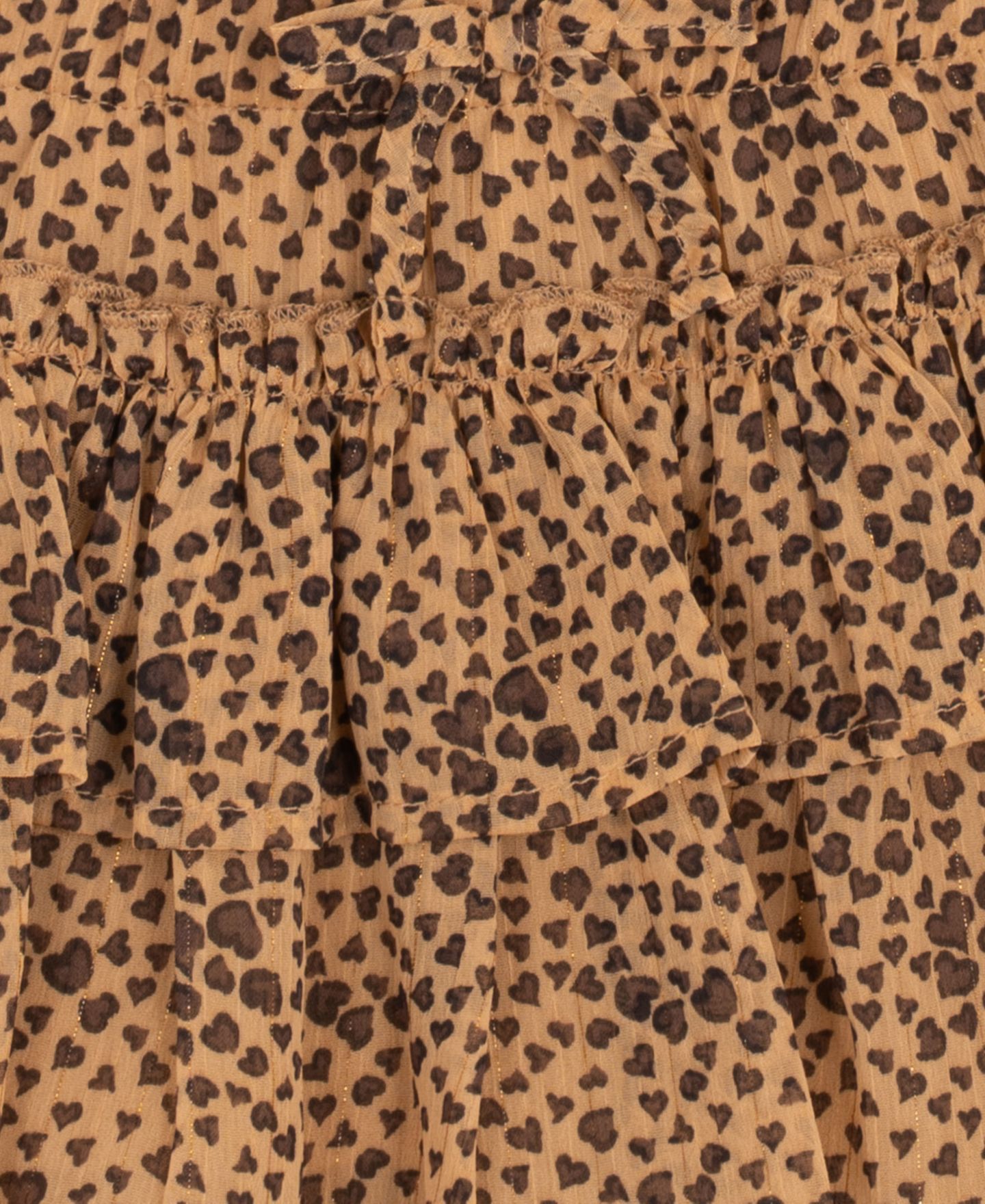 Комплект Rare Editions Flutter Sleeve Top and Cheetah Skirt, 2-Piece Set для девочек-малышей, цвет: Бежевый / Хаки — фото 4