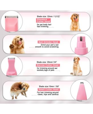4 in 1 Pet Clippers Kit Rechargeable Cordless Quiet Trimmer for Dogs Cats Feet Face Ears Toenails
