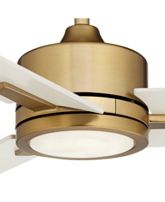 60" Monte Largo Soft Brass LED Ceiling Fan with 24" Downrod