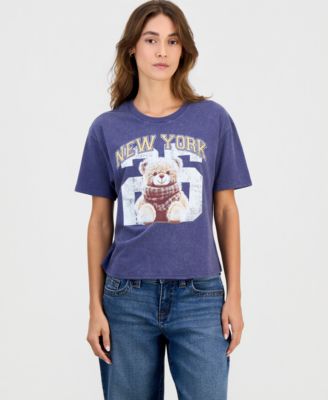 Juniors' New York Bear Graphic T-Shirt
