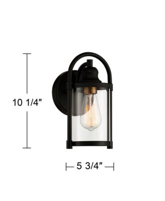 Avani Rustic Outdoor Wall Light Fixture Black Metal 10 1/4" Clear Glass Panels for Post Exterior Barn Deck House Porch Yard Patio Home
