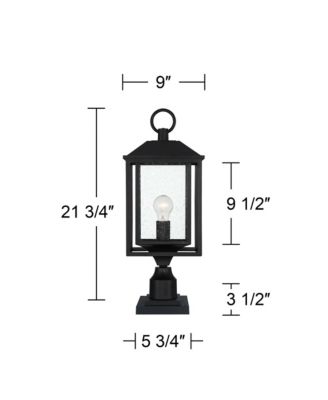Califa 21 3/4" Black and Seeded Glass Pier Mount Light