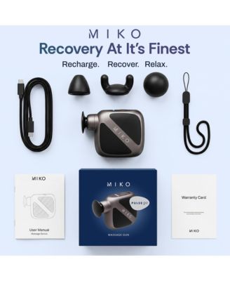 Pulse Go Portable Massage Gun with Adjustable Intensity and Interchangeable Heads for Targeted Muscle Relief