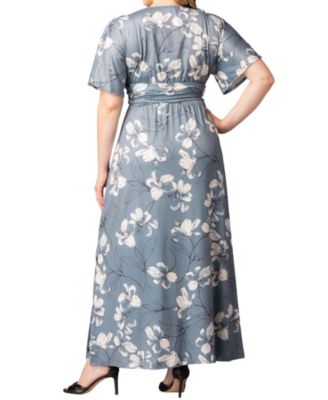 Plus Size Vienna Kimono Sleeve Long Maxi Dress
