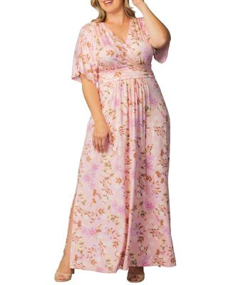 Plus Size Vienna Kimono Sleeve Long Maxi Dress