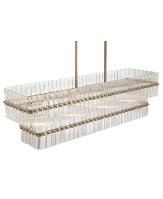 Possini Euro Emerson 36"W Matte Brass 4-Light Linear Island Pendant