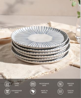 Elemento Stoneware Dessert Plates, Set of 6