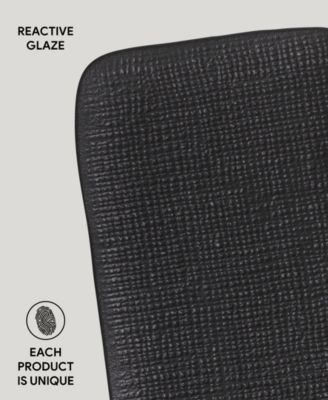 10.63" Stoneware Medium Rectangular Juta Platters, Set of 4