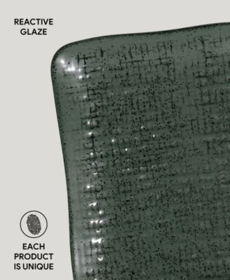 7" Stoneware Rectangular Juta Platters, Set of 4