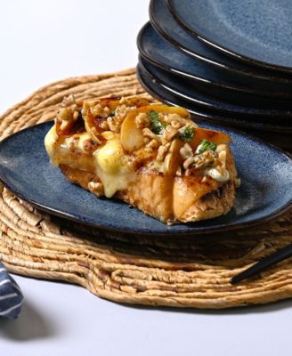 Stoneware Oval Dessert Plates, Set of 6