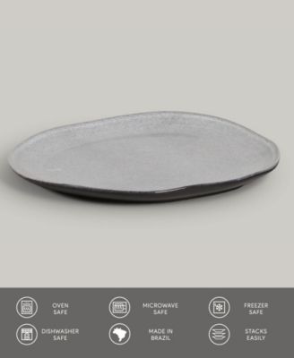 Stoneware Oval Dinner Plates, Set of 6