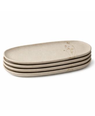 Campestre Stoneware Large Shallow Oval Platters, Set of 4