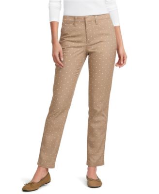 Women's Mid Rise Classic Straight Leg Chino Ankle Pants