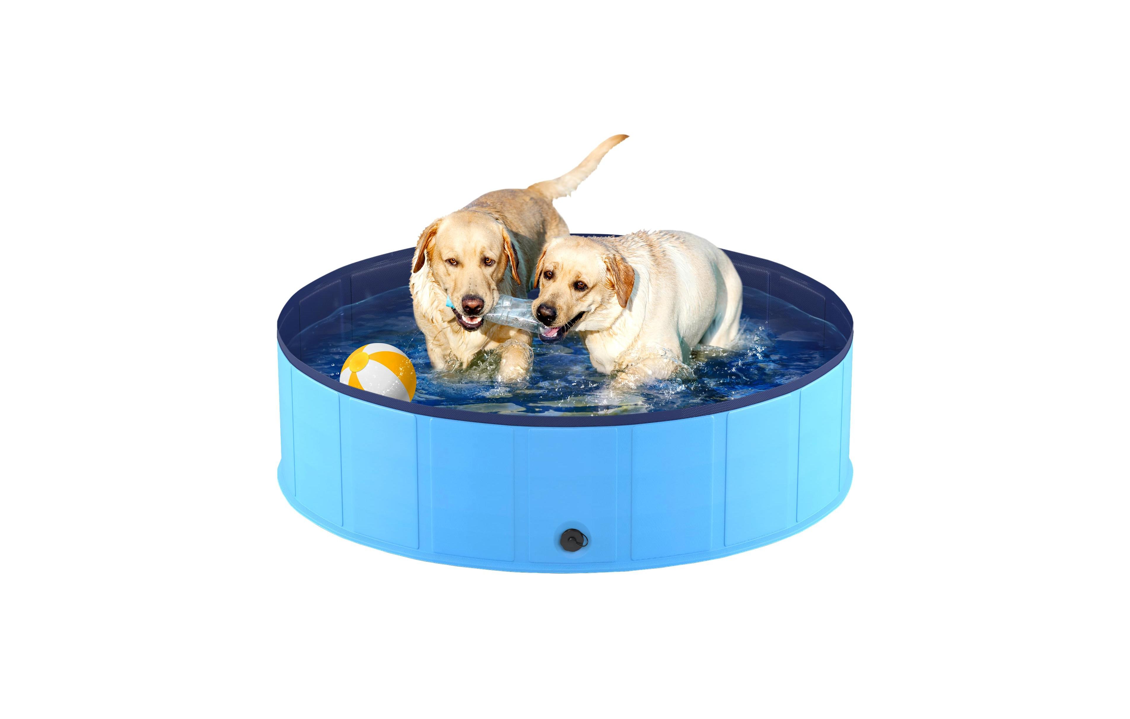 Aronkl Foldable Dog Pool Collapsible Hard Plastic Portable Bath Tub For Pets Dogs Cats Wading Indoor Outdoor