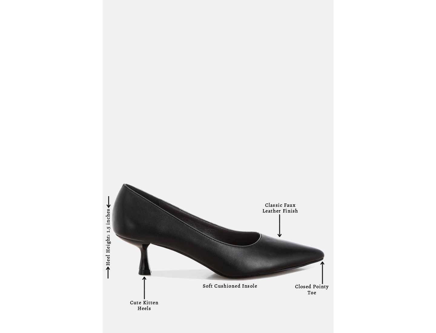 Женские туфли London Rag Blara Pointed Toe Pump Heels, цвет: Чёрная искусственная кожа — фото 8