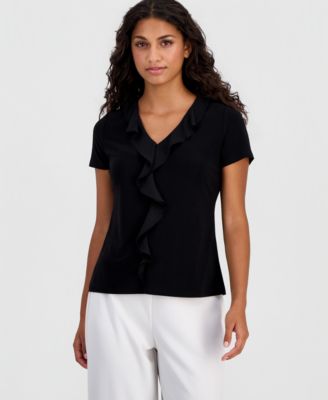 Women's  Ruffle-Trim V-Neck Top