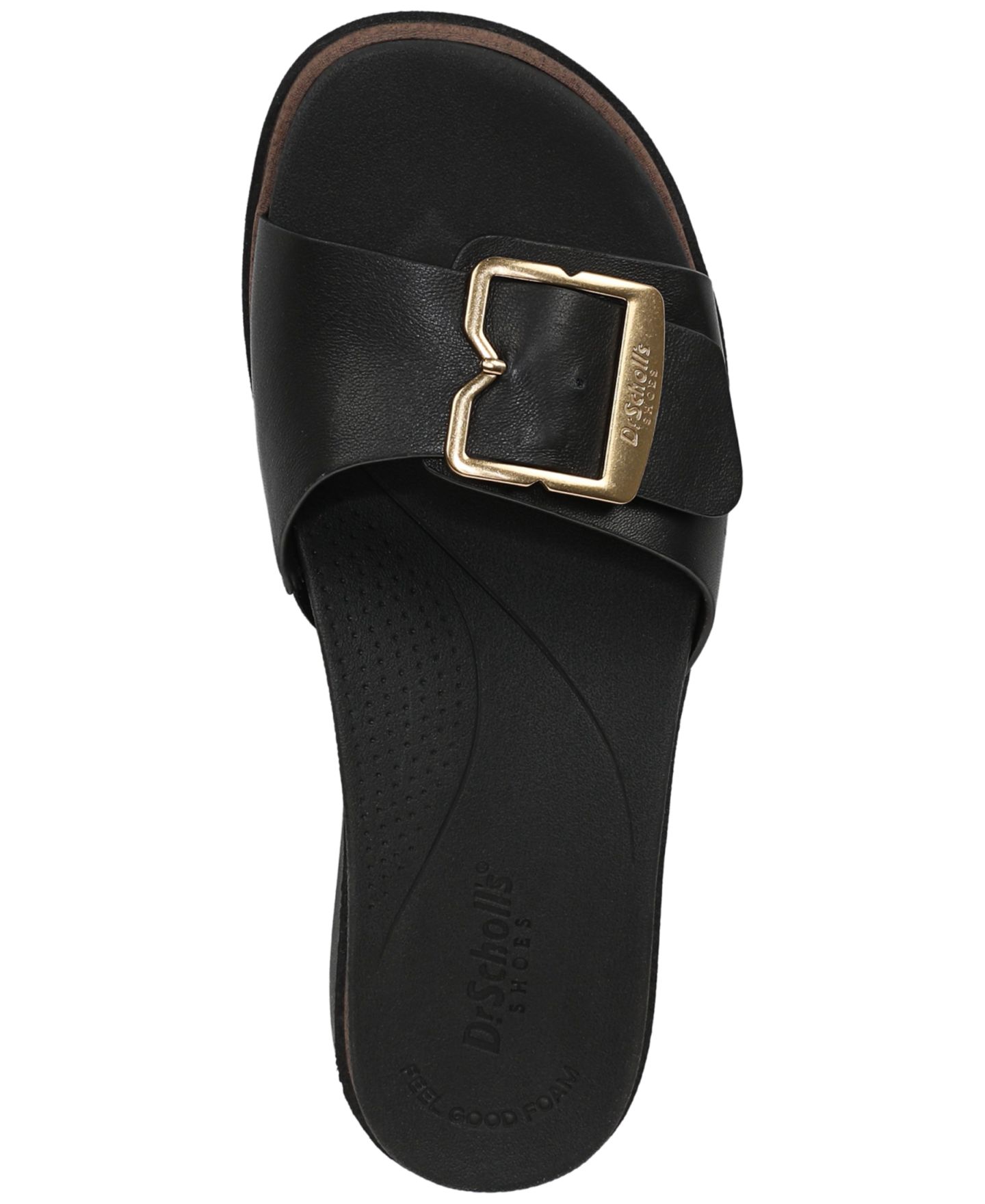 Женские сандалии Dr. Scholl's Paradis Slide Wedge, цвет: Чёрный кожаный — фото 4
