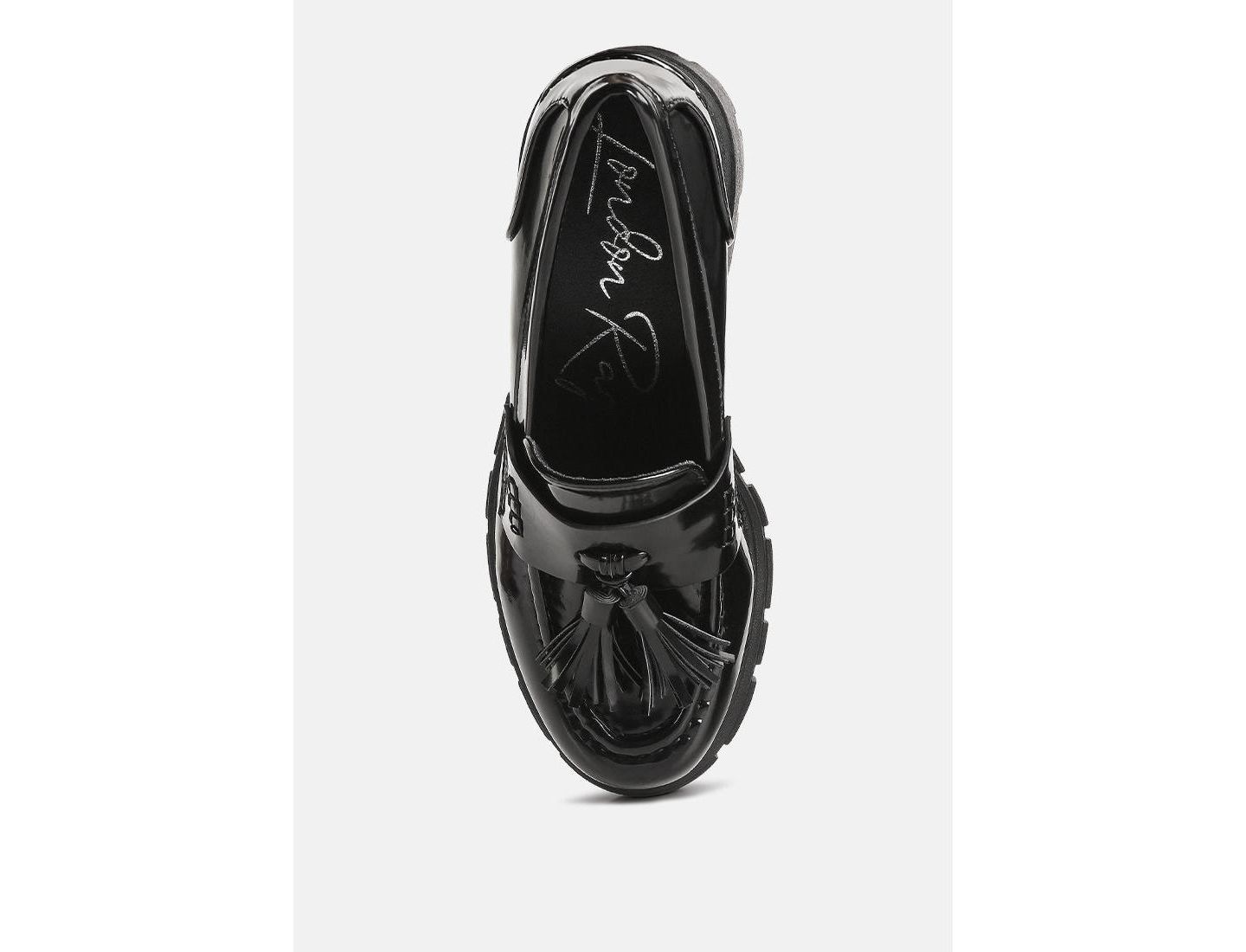 Женские туфли London Rag Jonah Platform Loafer, цвет: Чёрная искусственная кожа — фото 6