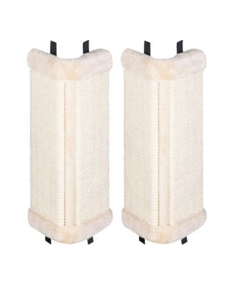 Corner Wall Cat Scratcher Set of 2 Mounted Sisal Pad Vertical Scratch Panel Wall Protector