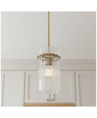 Emerson Matte Brass Fluted Glass Mini Pendant Light