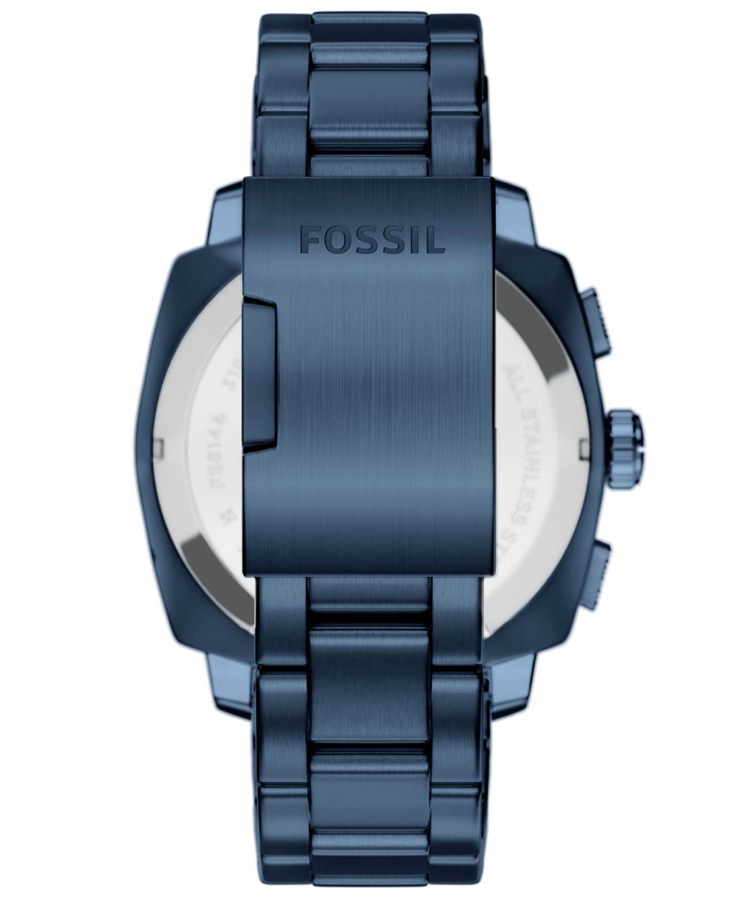 Мужские часы Fossil Machine Chronograph Navy Stainless Steel Watch 44mm — фото 2