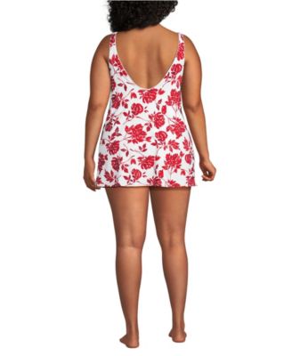 Plus Size Scoop Neck Mini Swim Dress Swimsuit