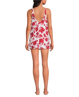Women's Scoop Neck Mini Swim Dress Swimsuit