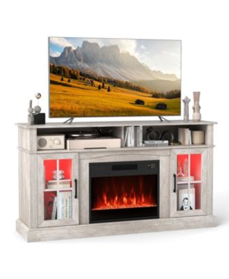 58-Inch Fireplace TV Stand with LED Ambiance for TVs Up to 65 Inches
