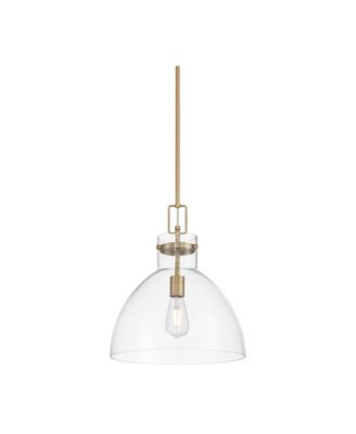 Possini Euro Hammon 14" Wide Aged Brass and Glass Pendant Light