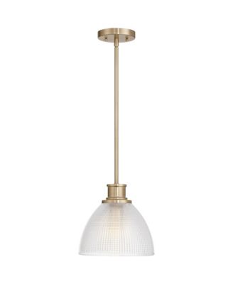 10"W Brass and Vintage Glass Mini Pendant Light