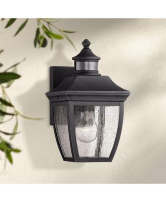 Beaufort Vintage Outdoor Wall Light Fixtures Set of 2 Motion Sensor Dusk to Dawn Clear Seedy Glass for Exterior