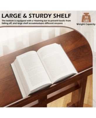 Acacia Wood Prayer Kneeler Bench with Storage Shelf and Soft Cushion, Comfortable Wooden Kneeling Meditation Seiza Stool for Praying