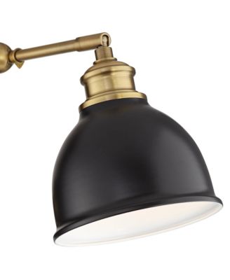 Sania Modern Swing Arm Wall Lamp Brass Plug-in Light Fixture Adjustable Up Down Shade for Bedroom Bedside Living Room Home House