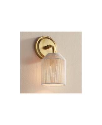 Jacob 11" High Modern Wall Sconce Light Lamp Fixture Mount Bathroom Bedroom Hardwired Natural Rope Shade