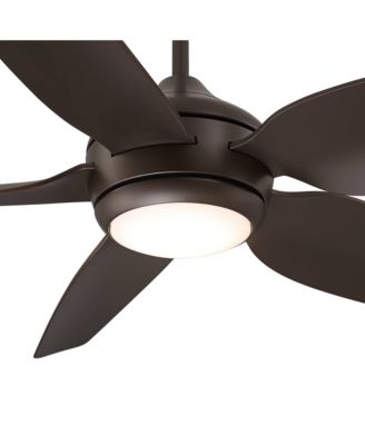 52" Modern Industrial Indoor Outdoor Ceiling Fan with LED Light Remote Control Bronze Damp Rated for Patio Exterior House Home Porch Gazebo